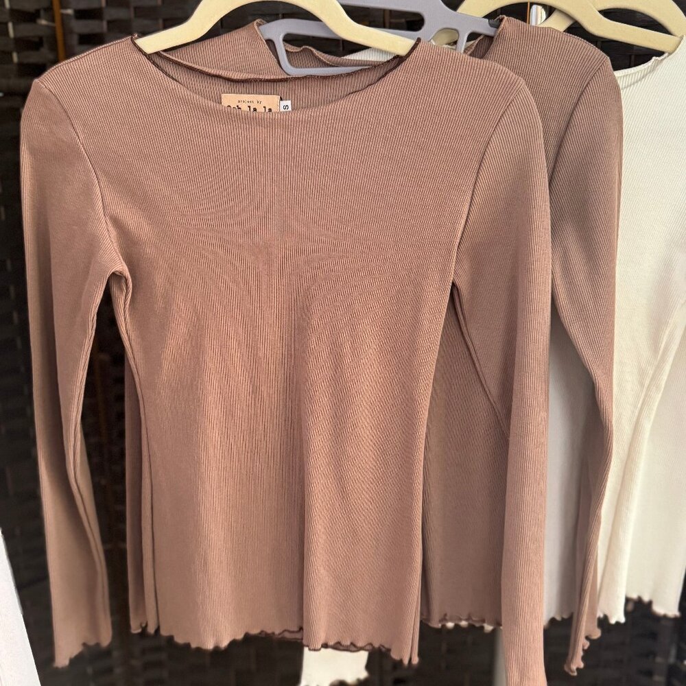 Ooh La La Women's blouse - top COTTON - MOCCA COLOR - SIZE S